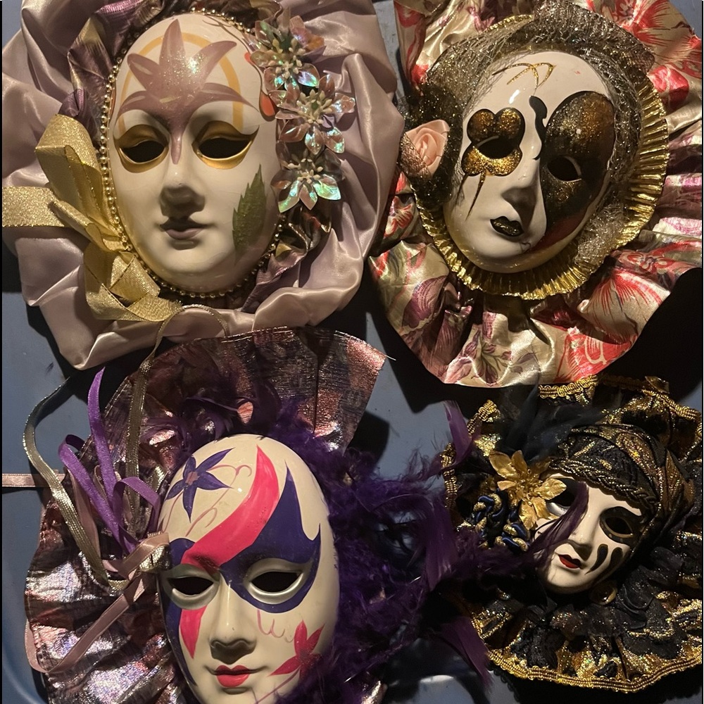 Vintage porcelain masks